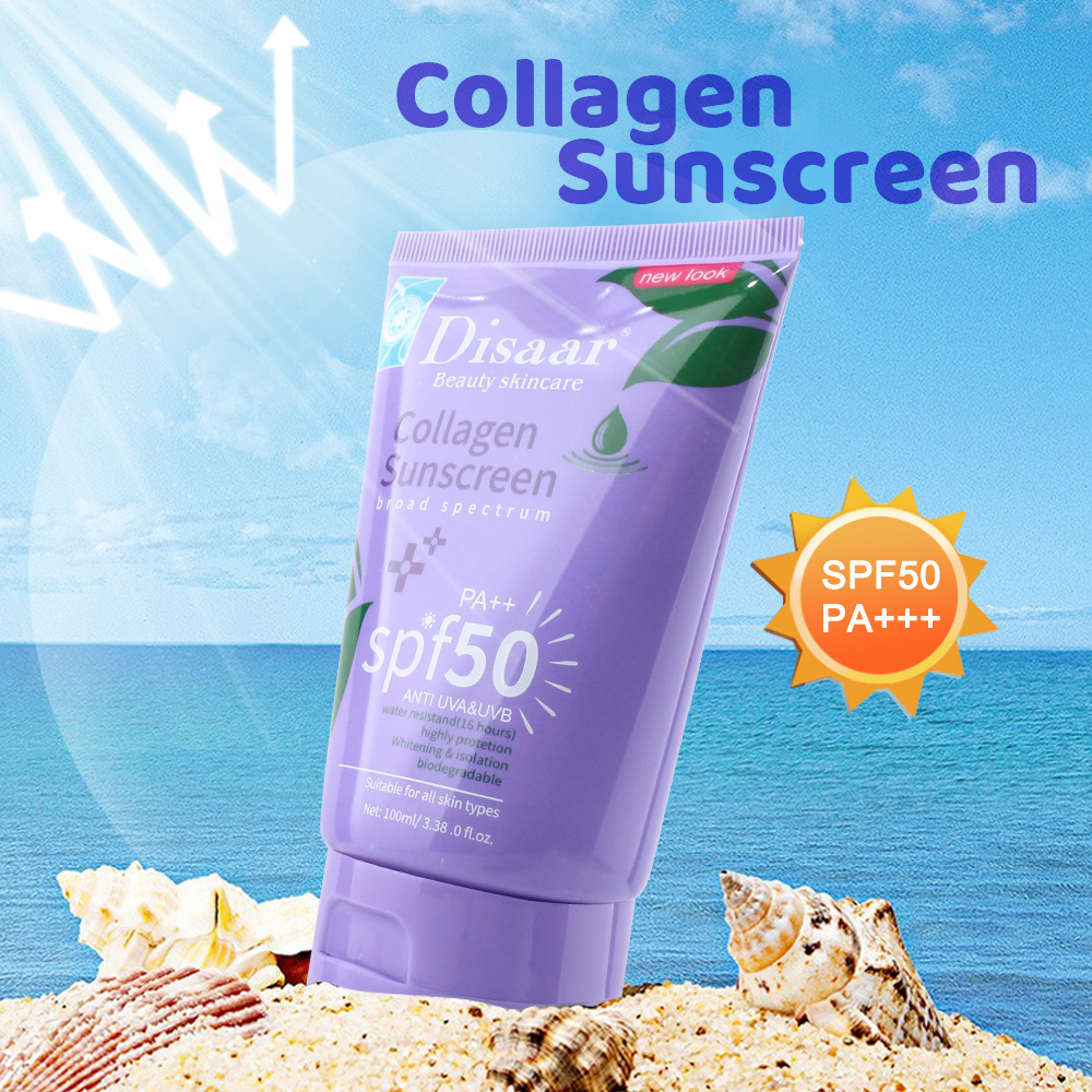Cross-Border Disaar Collagen Sunscreen, Moisturizing, Isolation, Concealer, UV Protection 100ml Sunscreen - Image 5