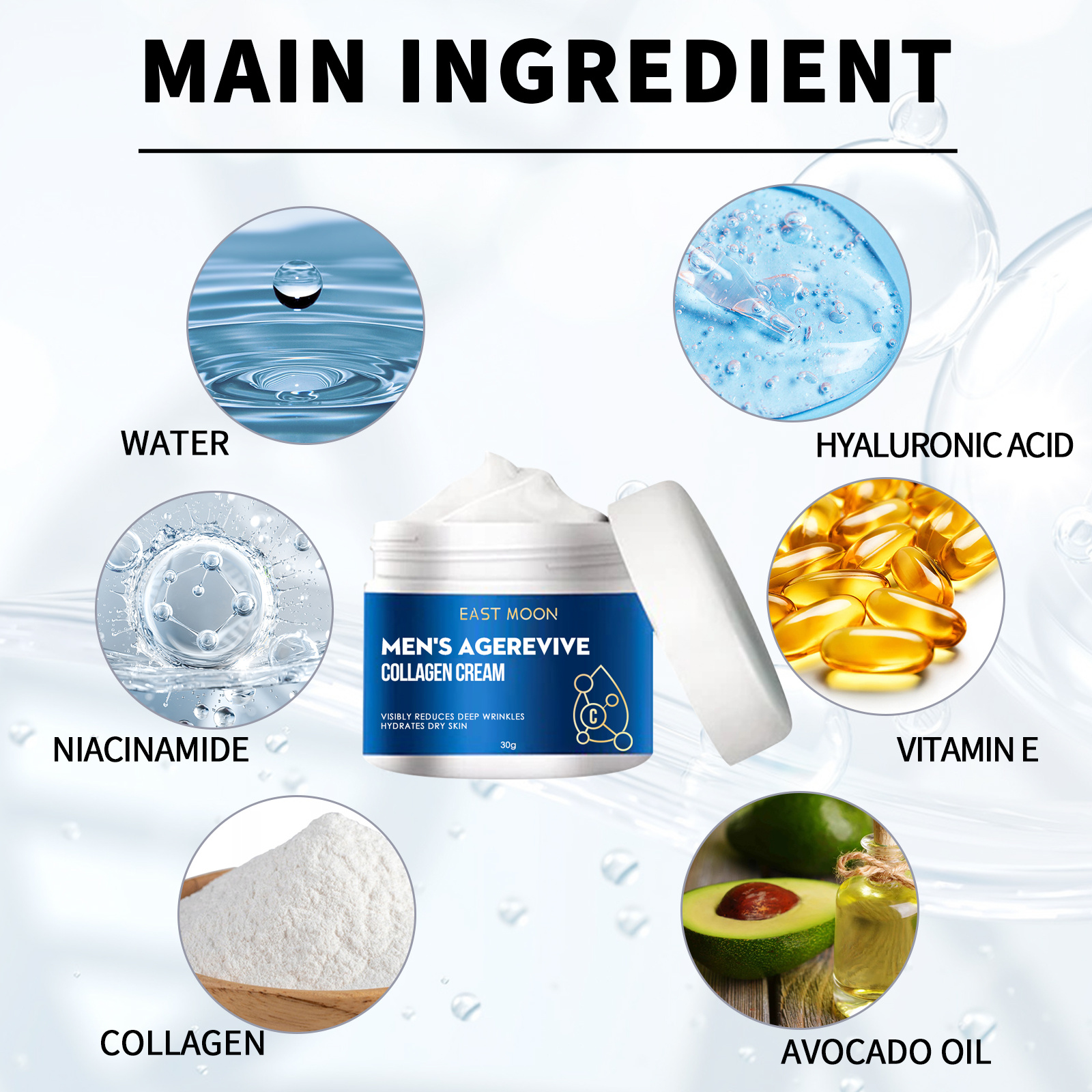 East Moon Collagen Cream, Fade Fine Lines Wrinkle Tight Facial Skin Moisturizing Anti-Aging Cream - Image 5